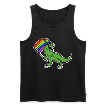 LGBT Dinosaur Gay Pride Chemise Cadeau Gay - Débardeur bio Premium Homme - noir - Devant - Michal (187cm)