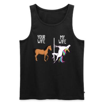 Cadeau de la Saint-Valentin magique de l'épouse d'un mari - Débardeur bio Premium Homme - noir - Devant - Michal (187cm)