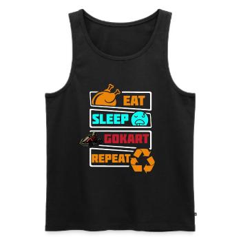 Eat Sleep Go Kart Go-kart Repeat Cart Racing Kids - Men's Premium Organic Tank Top - black - Front - Michal (187cm)