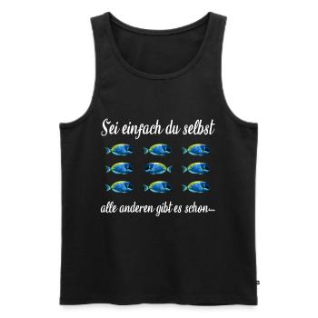 Just be yourself self-confidence against the current - Men's Premium Organic Tank Top - black - Front - AI Model Male 178 light (178cm)