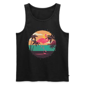 Flamingo - Männer Premium Bio Tank Top - Schwarz - Vorne - Michal (187cm)
