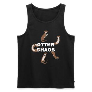 Otter Chaos - Men's Premium Organic Tank Top - black - Front - Michal (187cm)