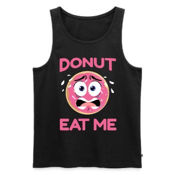 Lustiges Geschenk für Donut Fan, Donut eat me - Männer Premium Bio Tank Top - Schwarz - Vorne - AI Model Male 178 light (178cm)