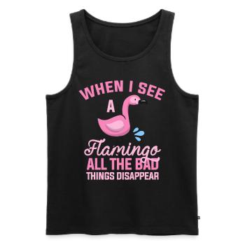 Flamingo Tier - Männer Premium Bio Tank Top - Schwarz - Vorne - AI Model Male 178 light (178cm)