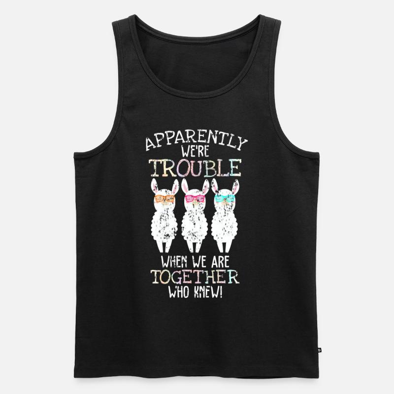 Lama Freunde - Männer Premium Bio Tank Top - Schwarz