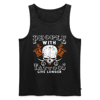 Tatouage - Débardeur bio Premium Homme - noir - Devant - Michal (187cm)