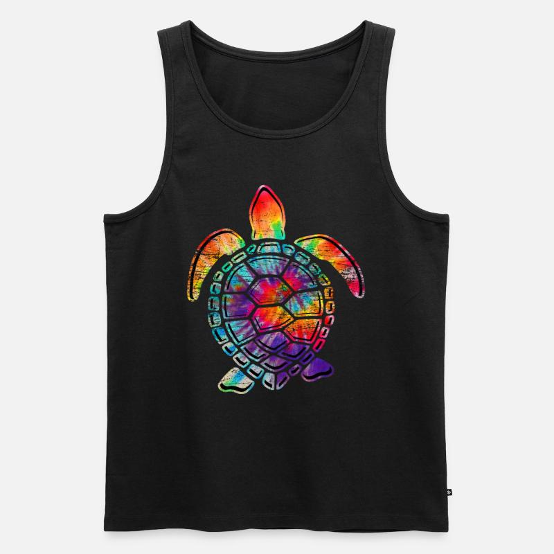 Bunte Schildkröte - Männer Premium Bio Tank Top - Schwarz