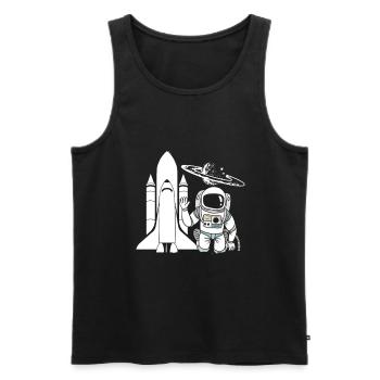 Astronaut Rocket Space Galaxy Gift - Men's Premium Organic Tank Top - black - Front - Michal (187cm)