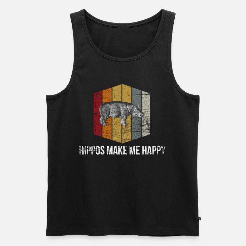 Nilpferde - Männer Premium Bio Tank Top - Schwarz