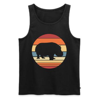 Vintage hippopotamus - Men's Premium Organic Tank Top - black - Front - Michal (187cm)