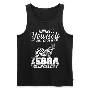 Zebra Pferd Tier - Männer Premium Bio Tank Top - Schwarz - Vorne - Michal (187cm)