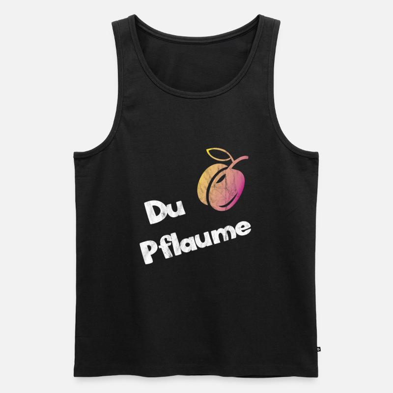 Du Pflaume - Männer Premium Bio Tank Top - Schwarz