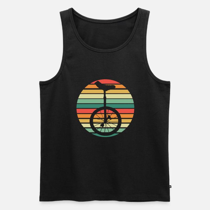 Einrad Retro - Männer Premium Bio Tank Top - Schwarz