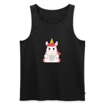 Angry Unicorn Sweet Sour Unicorn Evil Gift - Men's Premium Organic Tank Top - black - Front - Michal (187cm)