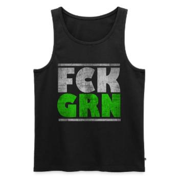 FCK GRN Anti Grün Gegen Grüne Cooles Geschenk - Männer Premium Bio Tank Top - Schwarz - Vorne - AI Model Male 178 light (178cm)