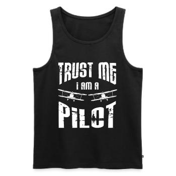 Pilot - Croyez-moi, je suis un pilote - Débardeur bio Premium Homme - noir - Devant - AI Model Male 178 light (178cm)