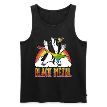 Black Metal Deathmetal Metalcore Rocker Unicorn - Débardeur bio Premium Homme - noir - Devant - Michal (187cm)