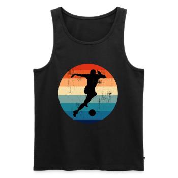 Pénalité de joueur de football Soccer Striker - Débardeur bio Premium Homme - noir - Devant - AI Model Male 178 light (178cm)