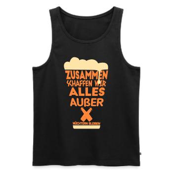 Zusammen Bier Trinken Freundschaft Saufen Paar - Männer Premium Bio Tank Top - Schwarz - Vorne - Michal (187cm)