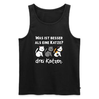 Trois Cadeaux de chats drôles pour les propriétaires de chats - Débardeur bio Premium Homme - noir - Devant - AI Model Male 178 light (178cm)