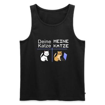 Nerd Informatiker mit Katze Geschenk IT Katzen - Männer Premium Bio Tank Top - Schwarz - Vorne - AI Model Male 178 light (178cm)