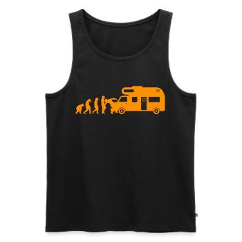 Evolution Campingwagen Camper Camping Wohnwagen - Männer Premium Bio Tank Top - Schwarz - Vorne - AI Model Male 178 light (178cm)