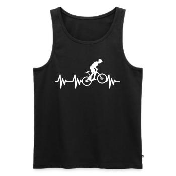 Herzschlag Heartbeat MTB Mountain Biking BMX Bike - Männer Premium Bio Tank Top - Schwarz - Vorne - AI Model Male 178 light (178cm)