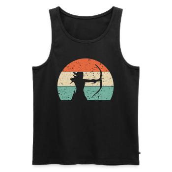 Archery Retro Vintage - Men's Premium Organic Tank Top - black - Front - AI Model Male 178 light (178cm)