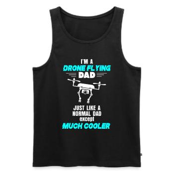 Papa Drone Voler Cool Père Cadeau - Débardeur bio Premium Homme - noir - Devant - Michal (187cm)