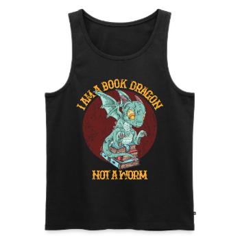 Reading Dragon Books Learning History Gift - Men's Premium Organic Tank Top - black - Front - AI Model Male 178 light (178cm)