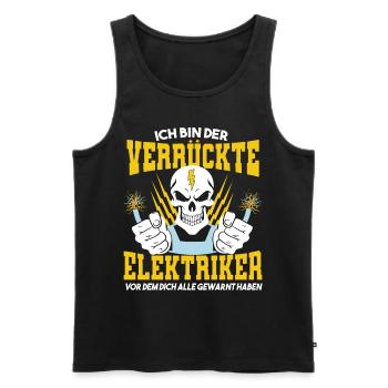 Ich bin der verrückte Elektriker vor dem dich alle - Männer Premium Bio Tank Top - Schwarz - Vorne - Michal (187cm)