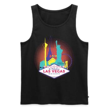 Las Vegas USA Casino Games Evening Gift Shirt - Men's Premium Organic Tank Top - black - Front - AI Model Male 178 light (178cm)