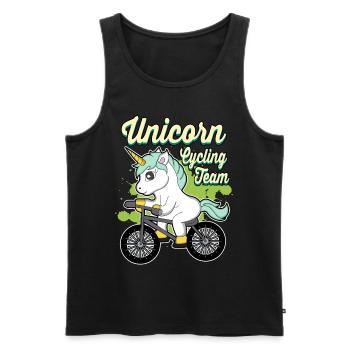 Licorne conduite Vélo Vélo Cadeau Enfant - Débardeur bio Premium Homme - noir - Devant - Michal (187cm)