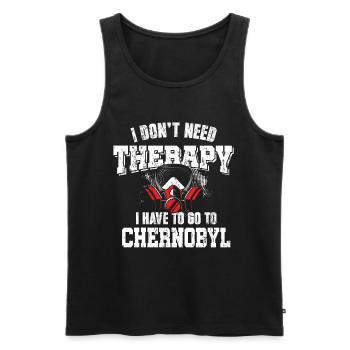 Tschernobyl Reisen Therapie - Männer Premium Bio Tank Top - Schwarz - Vorne - AI Model Male 178 light (178cm)