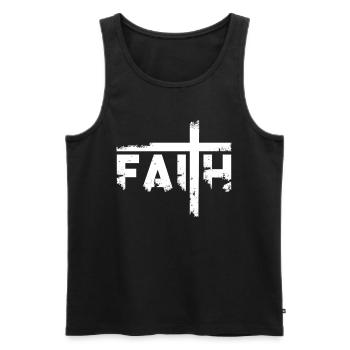 Glaube - Männer Premium Bio Tank Top - Schwarz - Vorne - Michal (187cm)