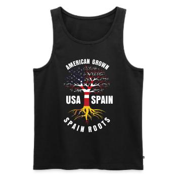 Spain America - Men's Premium Organic Tank Top - black - Front - Michal (187cm)
