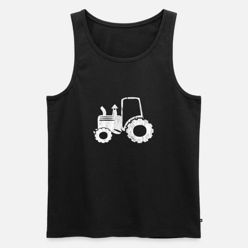 Trecker Traktor Bauer - Männer Premium Bio Tank Top - Schwarz