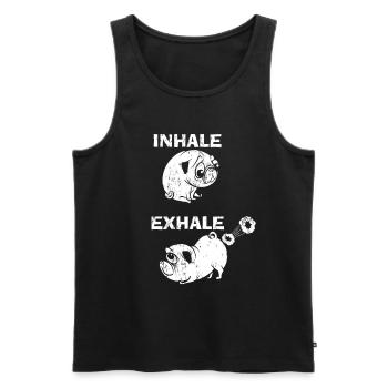 Pug yoga - Men's Premium Organic Tank Top - black - Front - Michal (187cm)
