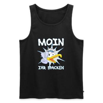 moin ihr spacken möwe geschenkidee - Männer Premium Bio Tank Top - Schwarz - Vorne - Michal (187cm)