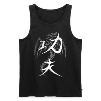 Kung Fu Drache Chinesische Schriftzeichen - Männer Premium Bio Tank Top - Schwarz - Vorne - Michal (187cm)