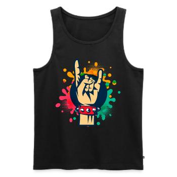 Festival Rocker - Débardeur bio Premium Homme - noir - Devant - Michal (187cm)