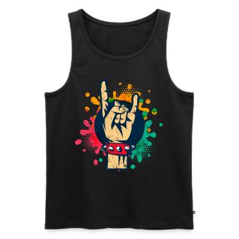 Rocker Festival - Men's Premium Organic Tank Top - black - Front - AI Model Male 178 light (178cm)