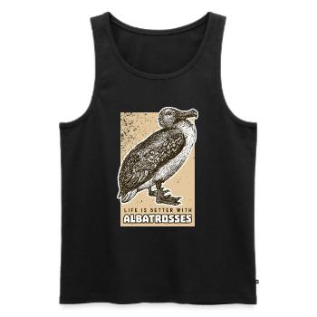 Albatros - Männer Premium Bio Tank Top - Schwarz - Vorne - AI Model Male 178 light (178cm)