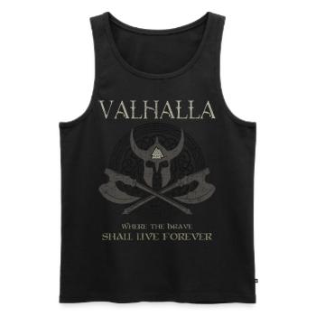 Valhalla Valknut Wikinger Germanen - Männer Premium Bio Tank Top - Schwarz - Vorne - Michal (187cm)