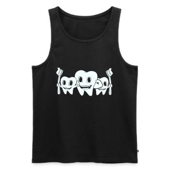 Teeth Toothbrush Tooth Wisdom teeth Milk teeth - Men's Premium Organic Tank Top - black - Front - AI Model Male 178 light (178cm)