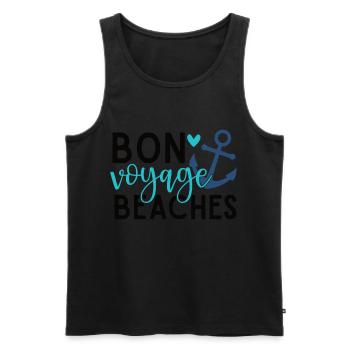 Bon Voyage Plages - Débardeur bio Premium Homme - noir - Devant - AI Model Male 178 light (178cm)