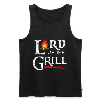Seigneur des grillades - Débardeur bio Premium Homme - noir - Devant - Michal (187cm)