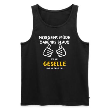 Geselle Facharbeiter Azubi Prüfung Geschenk Lustig - Männer Premium Bio Tank Top - Schwarz - Vorne - AI Model Male 178 light (178cm)