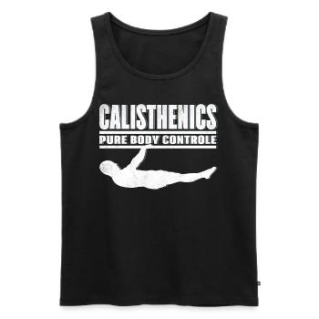 Calisthenics Street Workout Front Leaver - Men's Premium Organic Tank Top - black - Front - AI Model Male 178 light (178cm)