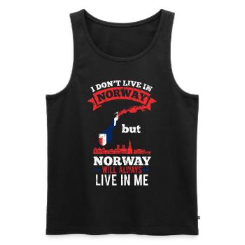 Norvège - Débardeur bio Premium Homme - noir - Devant - AI Model Male 178 light (178cm)